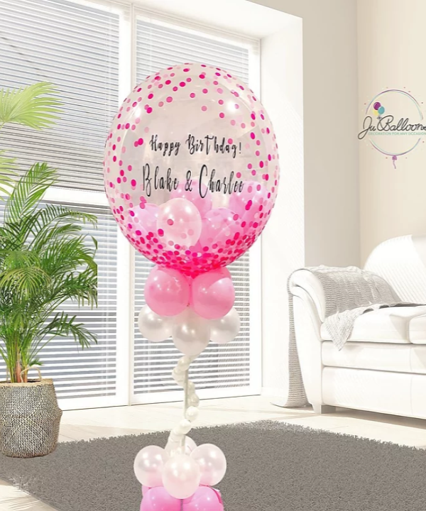 Pink Confetti Centerpiece Balloon Set